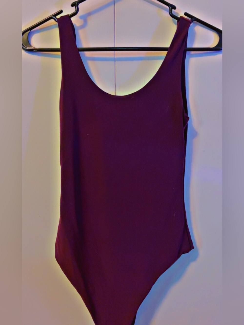 Impressions Women's Scoop Neck Bodysuit in Plum